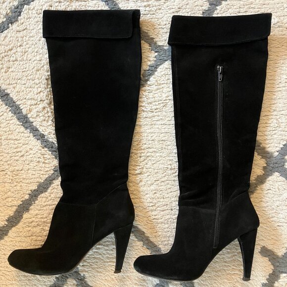 Steven black suede knee-high boots 6.5 - Picture 1 of 5